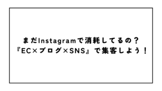 まだInstagramで消耗してるの？『EC×ブログ×SNS』で集客しよう！