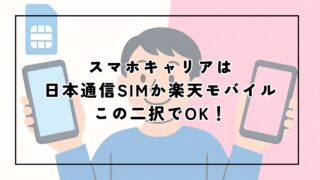 スマホキャリアは日本通信SIMか楽天モバイル、この二択でOK!